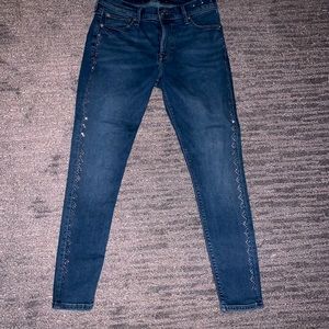 Express Ankle Legging Embellished Jeans